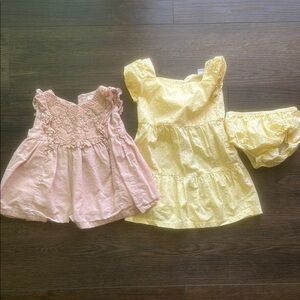Pink and Yellow Baby Dresses Set